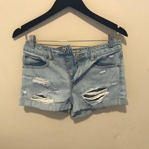High waisted jean shorts